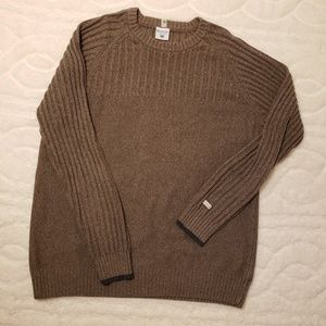 Columbia Tan Cotton Sweater with ribbed detail